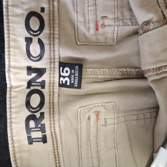 Men's Iron Company Stretch Cargo Shorts size 36 khaki - Picture 2 of 4